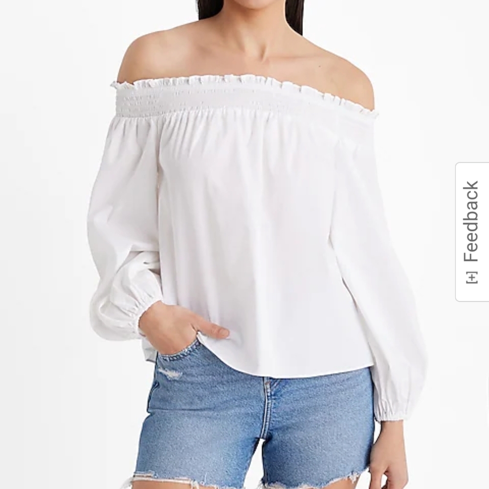 NWT Express White Off-Shoulder Blouse